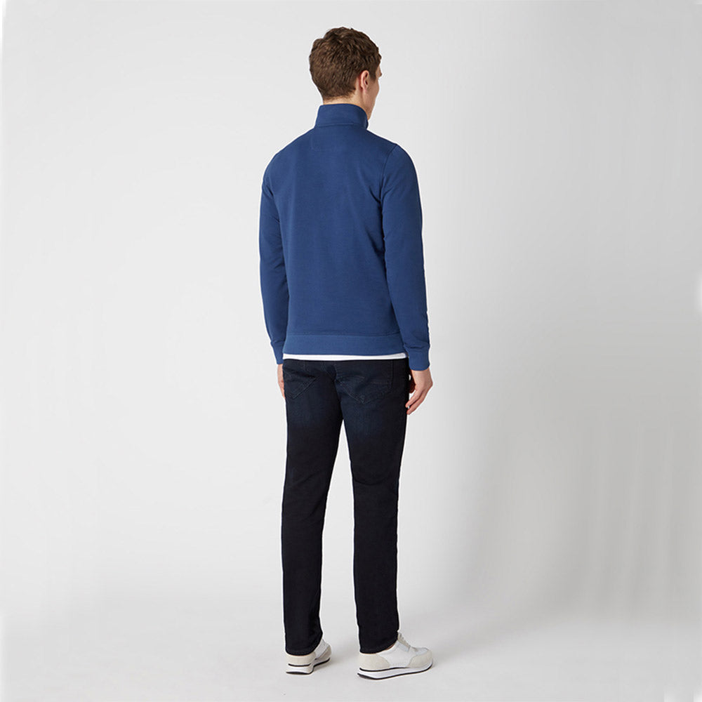 Remus Uomo Cotton-Stretch Half-Zip Sweatshirt - Navy