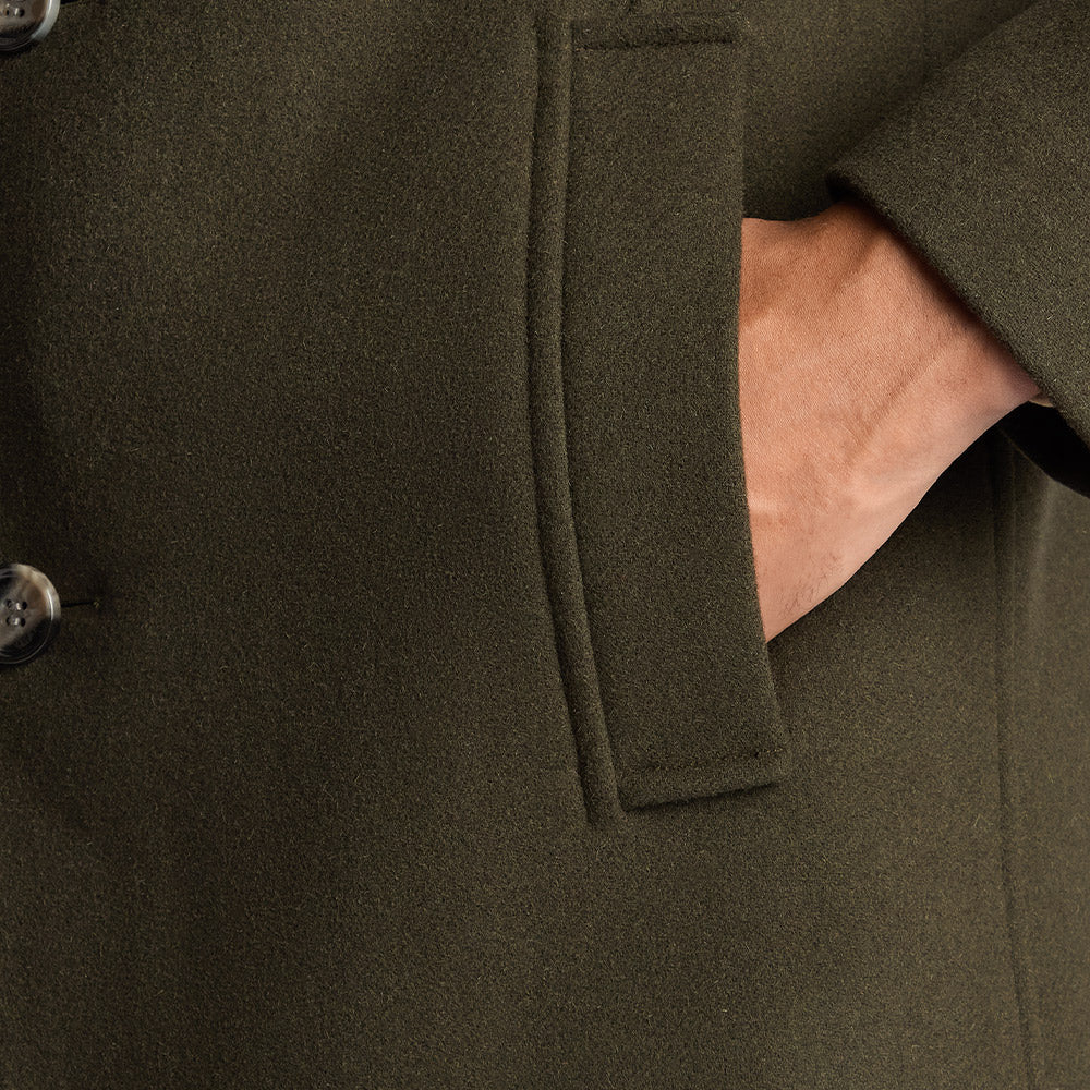 Remus Uomo Wool-Rich Overcoat | Green