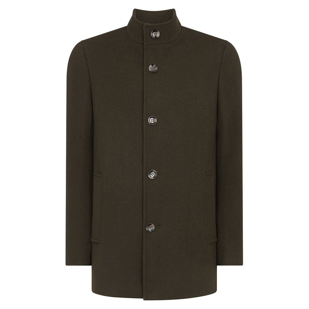 Remus Uomo Wool-Rich Overcoat | Green