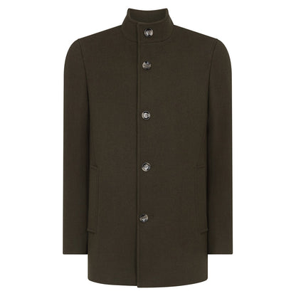Remus Uomo Wool-Rich Overcoat | Green
