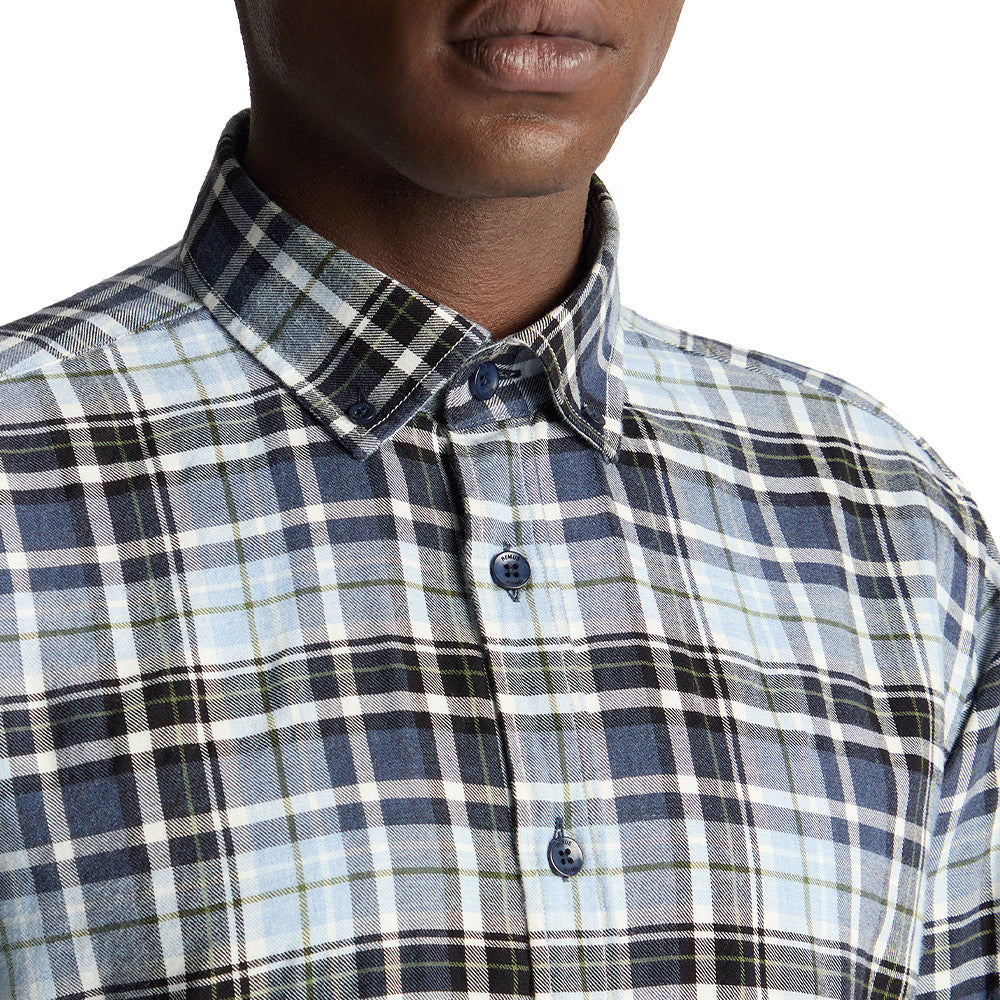 Remus Uomo Long Sleeve Shirt | Blue Check