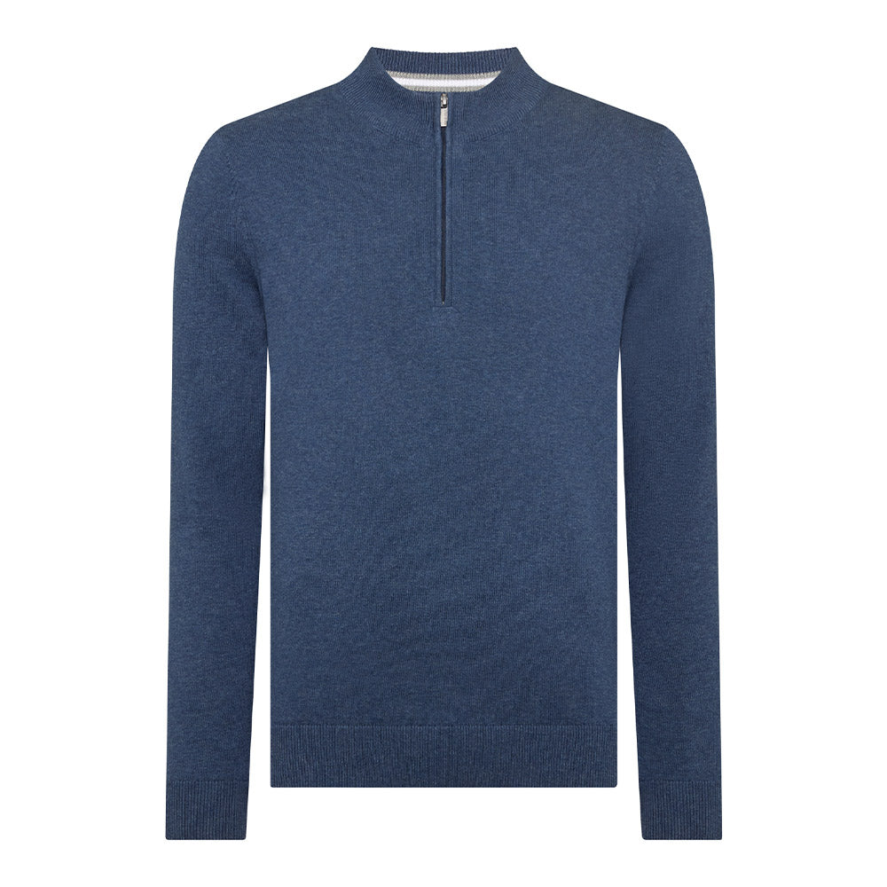 Remus Uomo Half Zip Knitwear | Blue