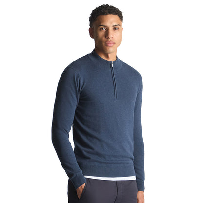 Remus Uomo Half Zip Knitwear | Blue
