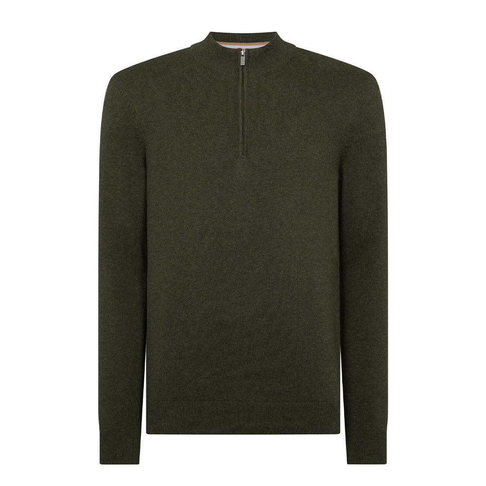 Remus Uomo Half Zip Knitwear | Green
