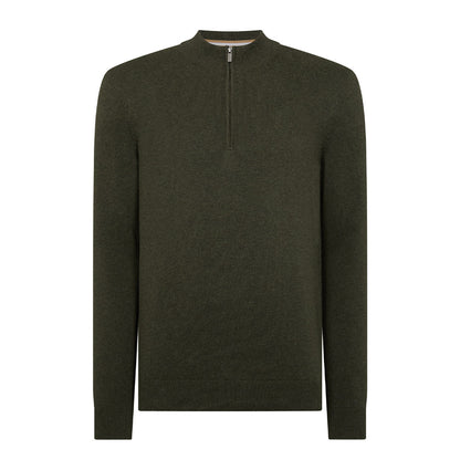 Remus Uomo Half Zip Knitwear | Green