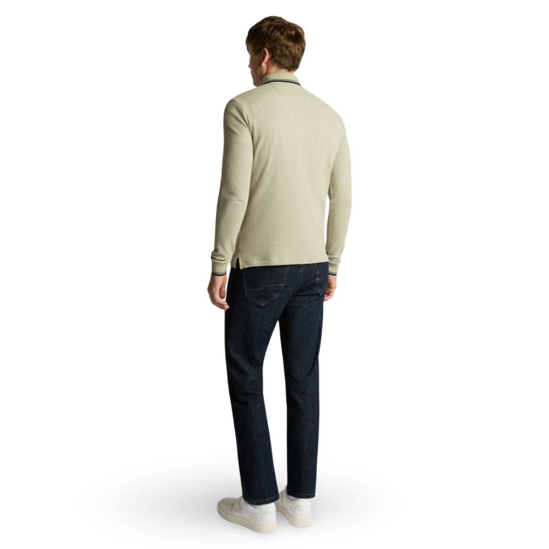 Remus Uomo Long Sleeve Jersey Polo | Stone