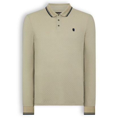 Remus Uomo Long Sleeve Jersey Polo | Stone