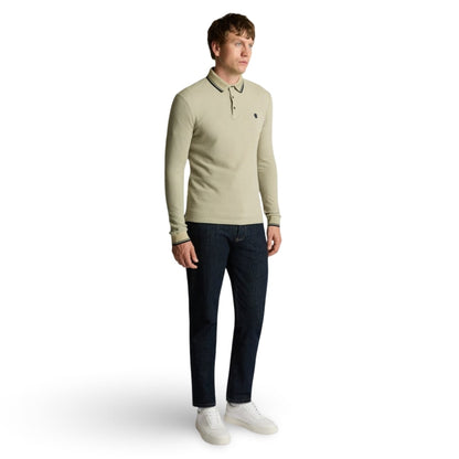 Remus Uomo Long Sleeve Jersey Polo | Stone