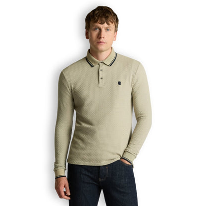 Remus Uomo Long Sleeve Jersey Polo | Stone