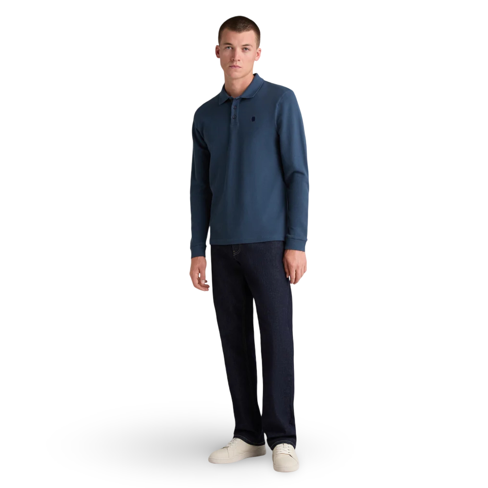 Remus Uomo Long Sleeve Polo | Blue