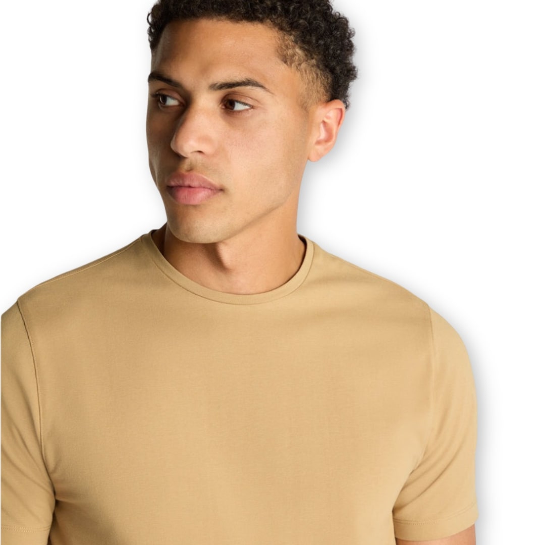 Remus Uomo Stretch Cotton Tee | Beige