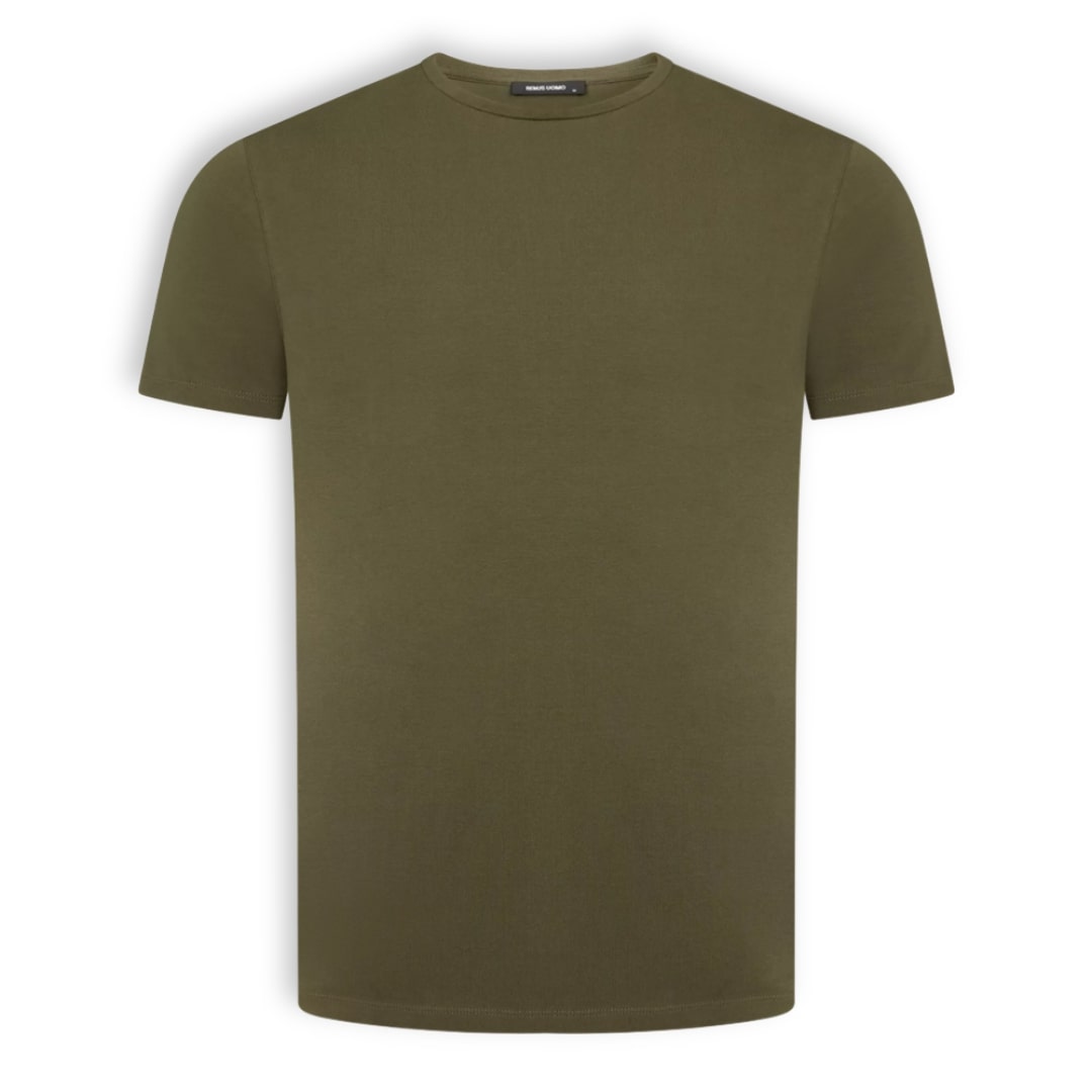 Remus Uomo Stretch Cotton Tee | Khaki