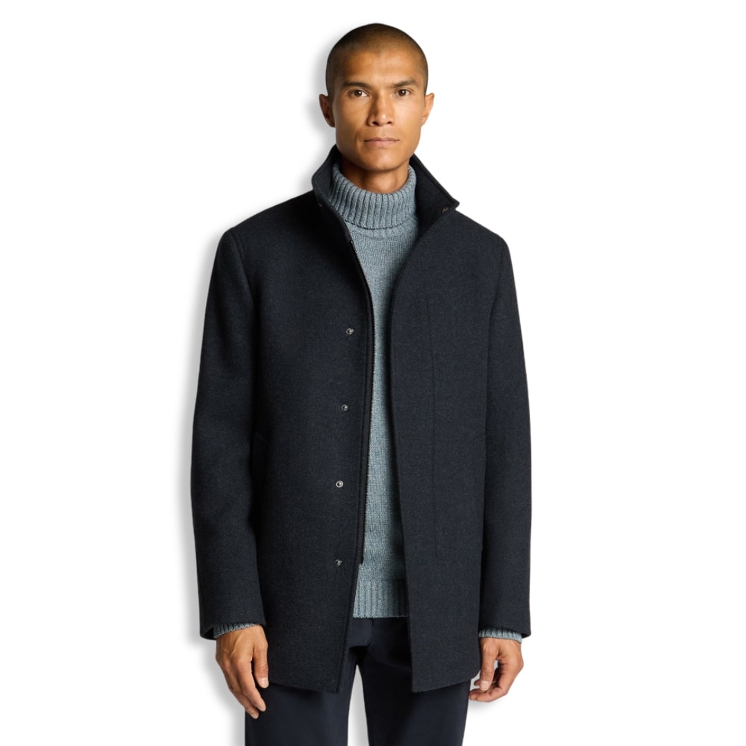 Remus Uomo Wool Blend Overcoat | Jacob Navy