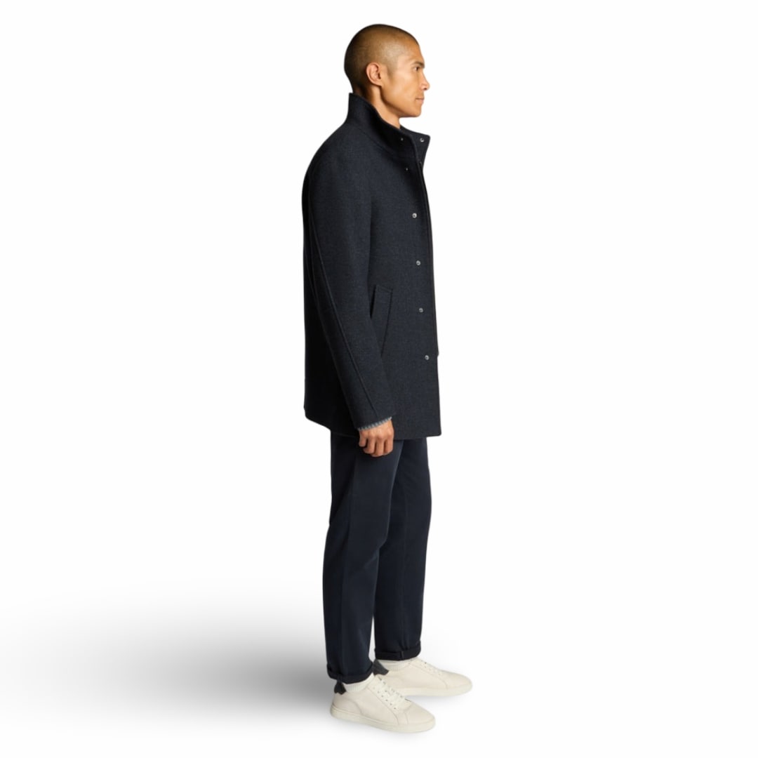 Remus Uomo Wool Blend Overcoat | Jacob Navy