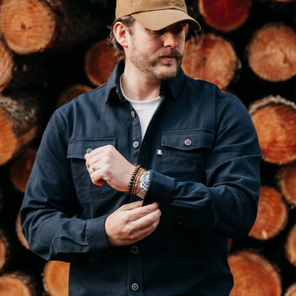 Suave Owl Twill Overshirt | Dark Navy