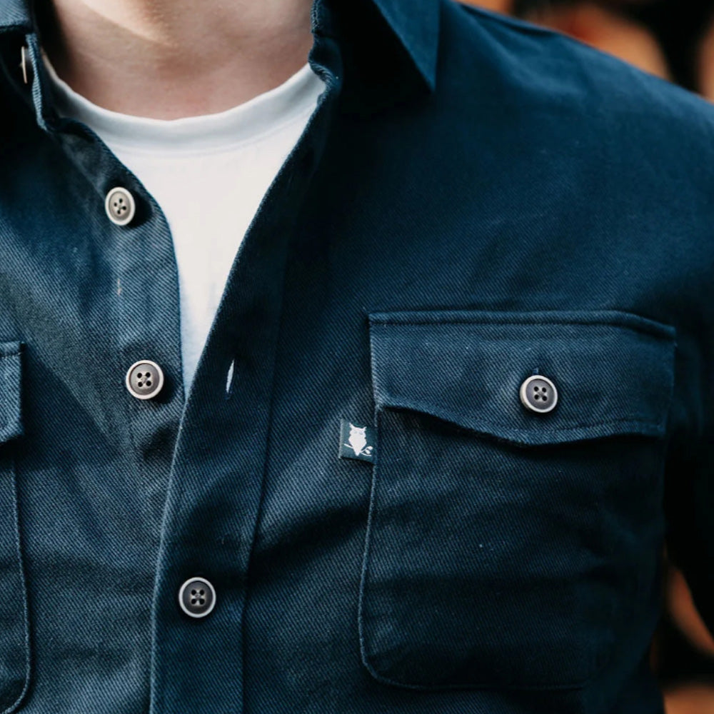 Suave Owl Twill Overshirt | Dark Navy
