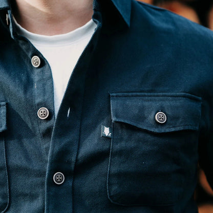 Suave Owl Twill Overshirt | Dark Navy