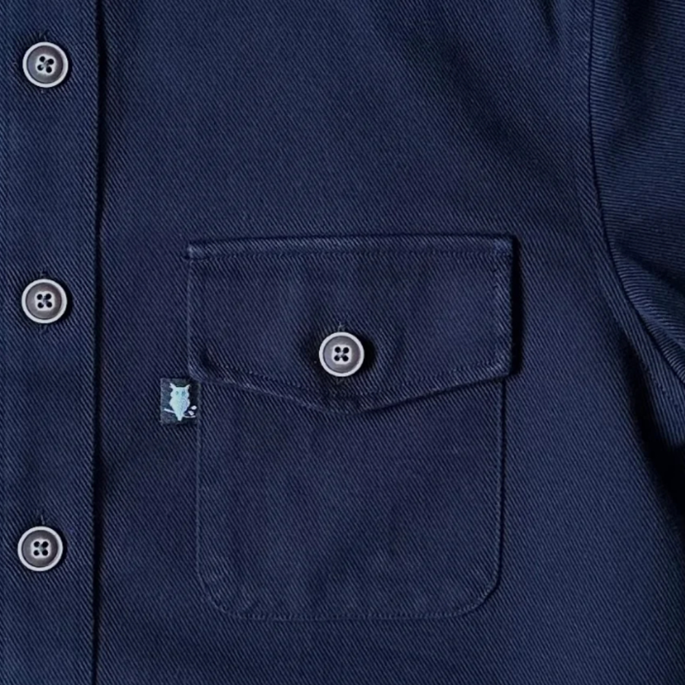 Suave Owl Twill Overshirt | Dark Navy