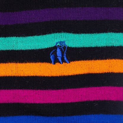 Swole Panda Bamboo Socks | Black Multi Striped