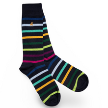 Swole Panda Bamboo Socks | Black Small Striped