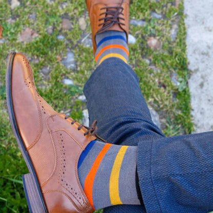 Swole Panda Bamboo Socks | Grey Striped