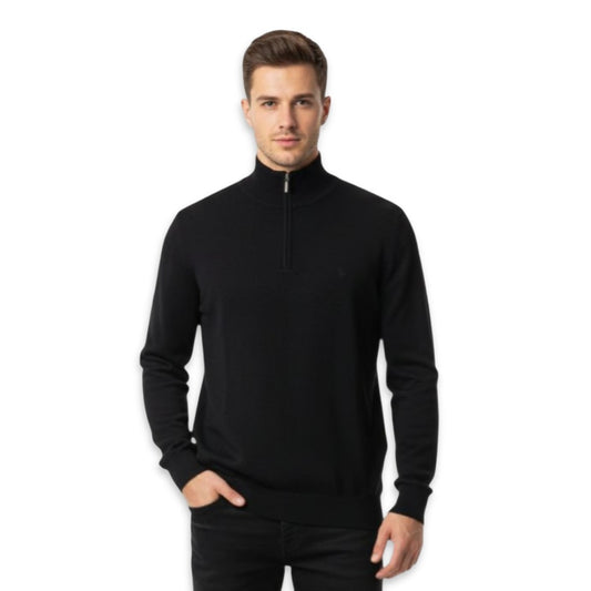Tom Penn Half-Zip Knitwear | Black