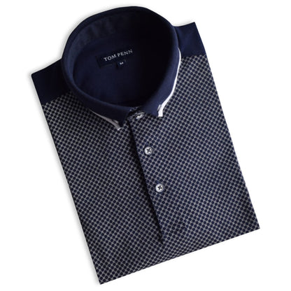 Tom Penn Panel Polo | Navy Print