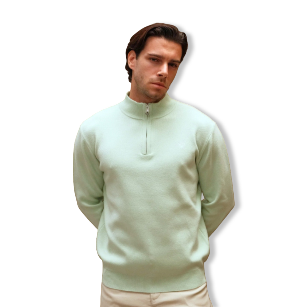 Walker & Hunt Half-Zip | Light Green