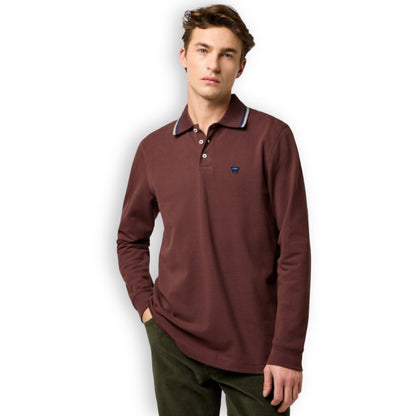 Wrangler Long Sleeve Polo | Mahogany