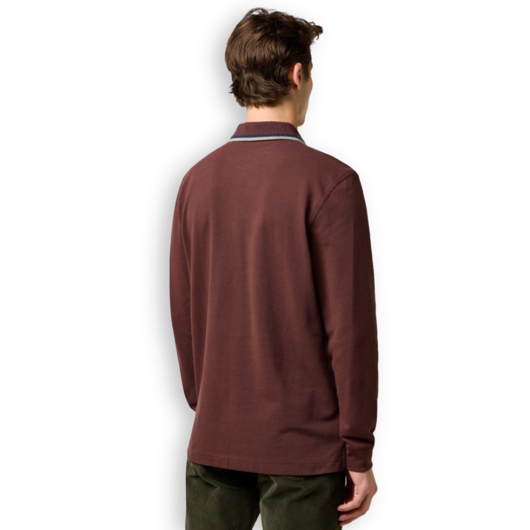 Wrangler Long Sleeve Polo | Mahogany