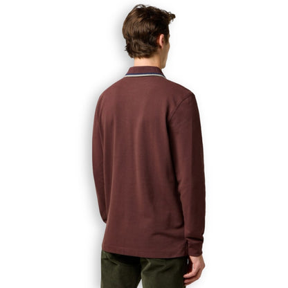 Wrangler Long Sleeve Polo | Mahogany