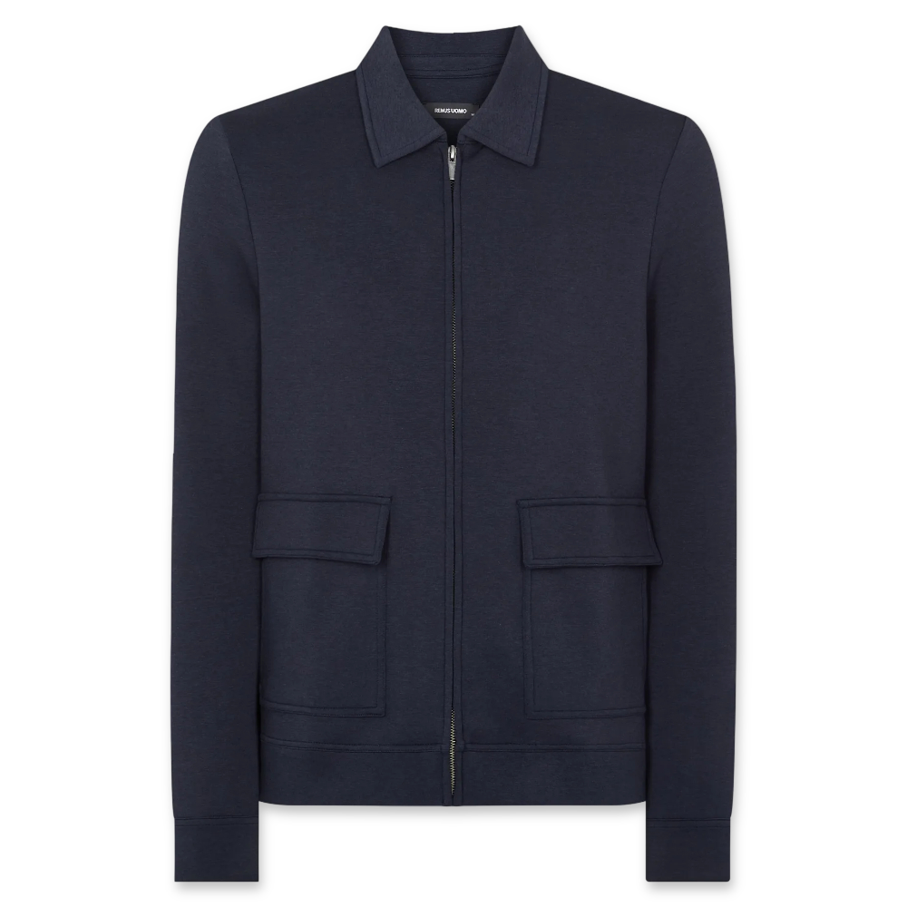 Remus Uomo Bamboo Blend Overshirt | Navy