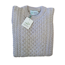 Aran Crew Neck Jumper - Parsnip