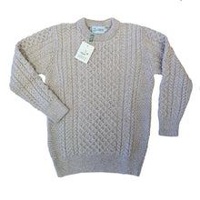 Aran Crew Neck Jumper - Parsnip