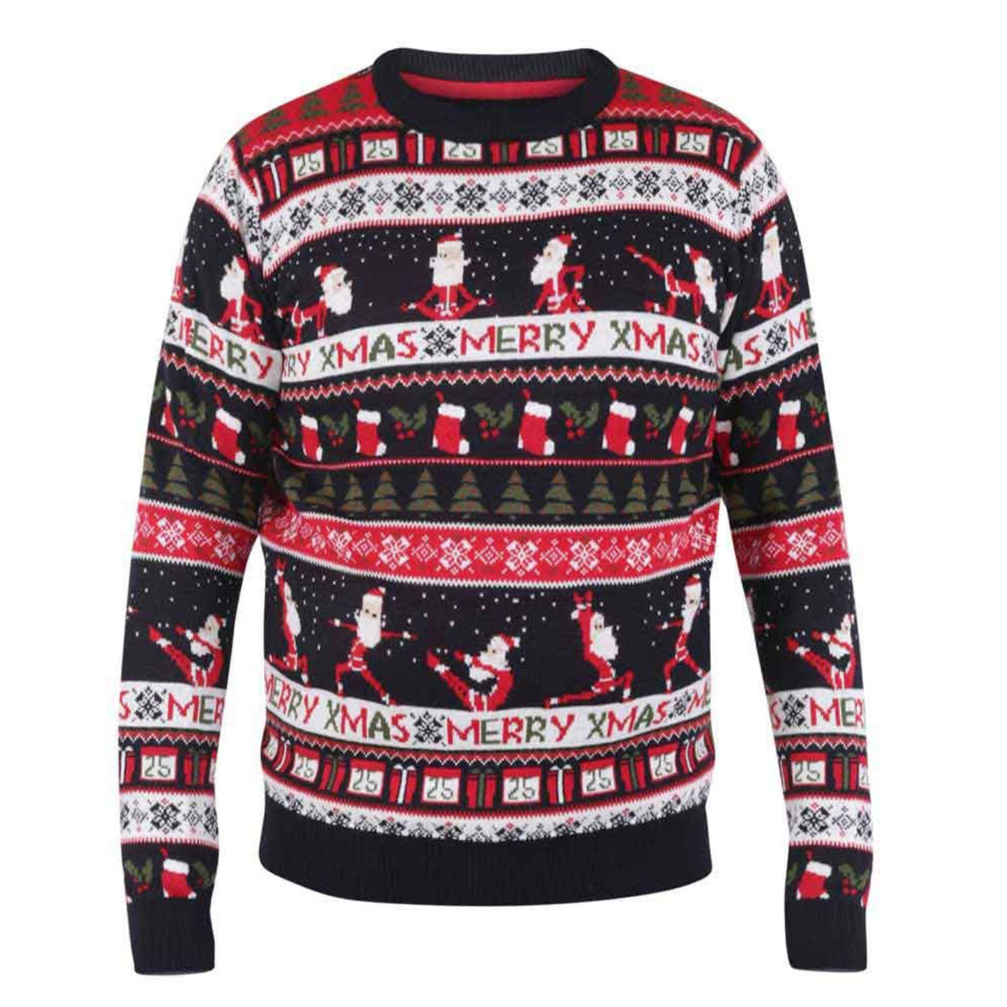 D555 Christmas Jumper | Eggnog Black/Red