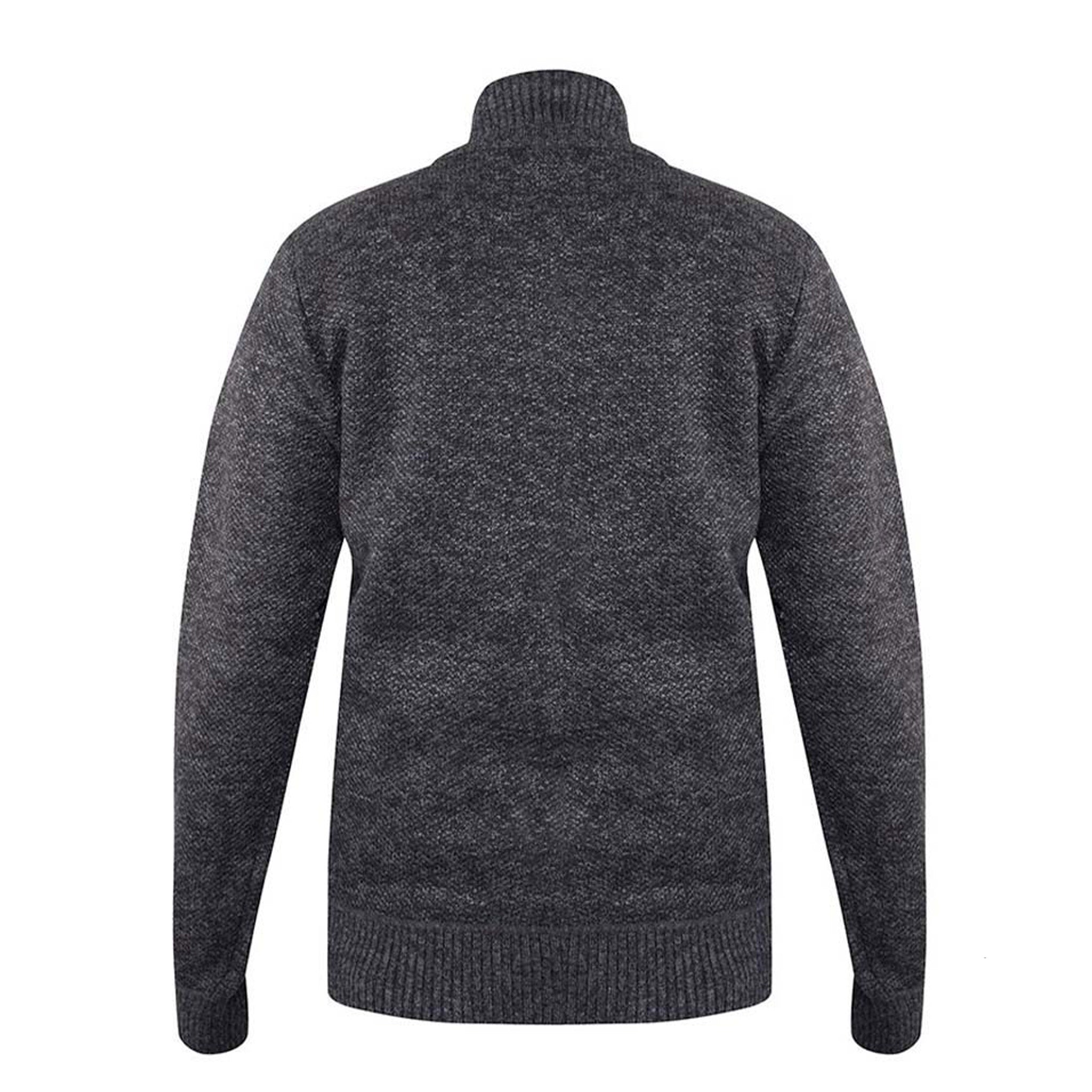 D555 Full Zip Sweater - Black Marl
