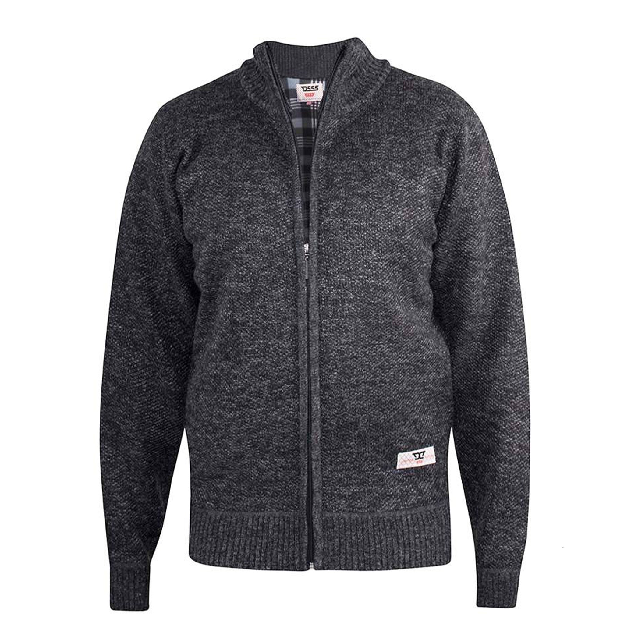 D555 Full Zip Sweater - Black Marl