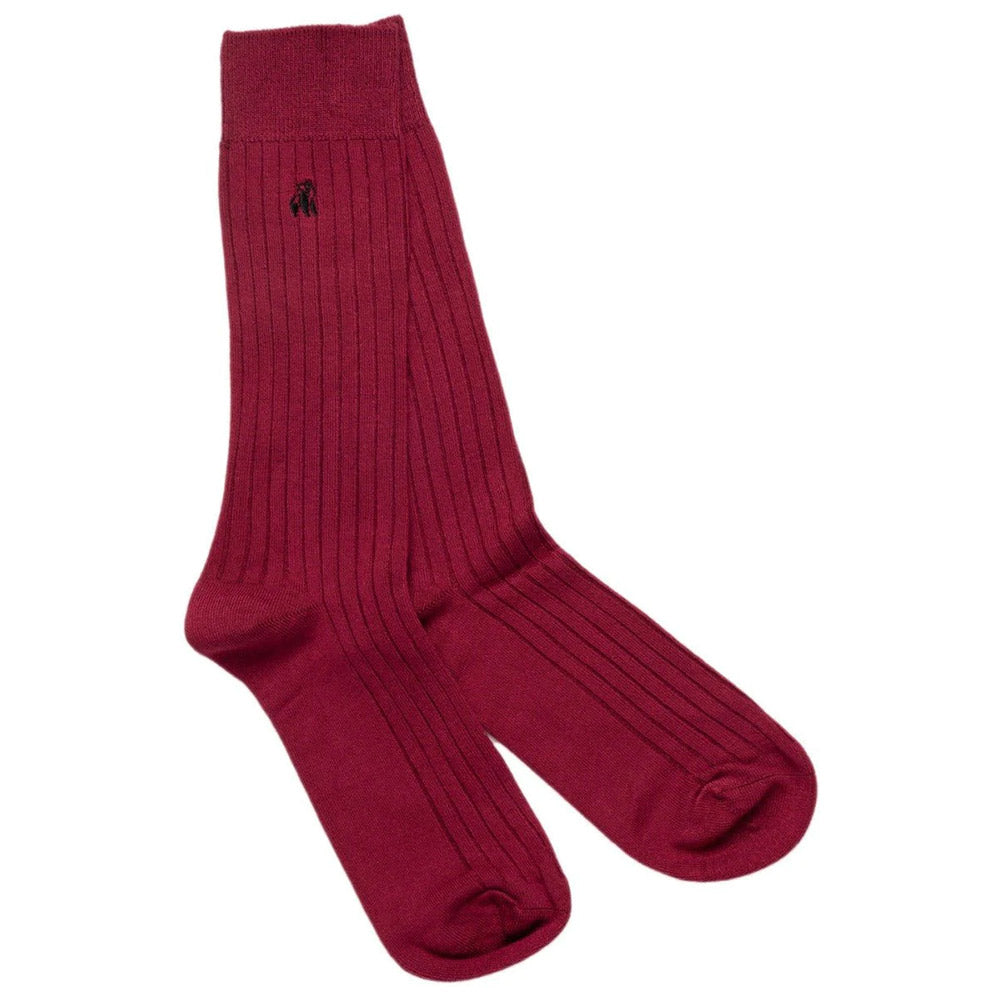 Swole Panda Bamboo Socks | Deep Burgundy