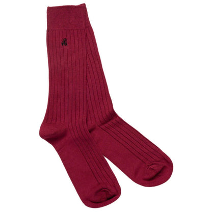 Swole Panda Bamboo Socks | Deep Burgundy