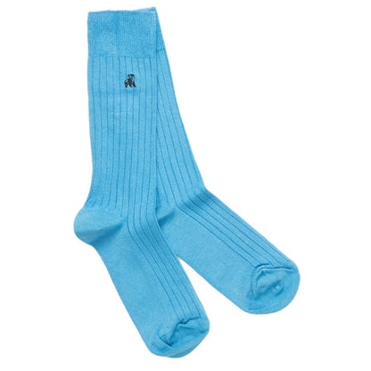 Swole Panda Bamboo Socks | Sky Blue