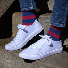 Swole Panda Bamboo Socks | Burgundy Striped