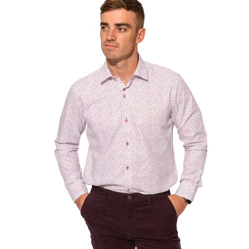White Label Printed Shirt - White/Burgundy