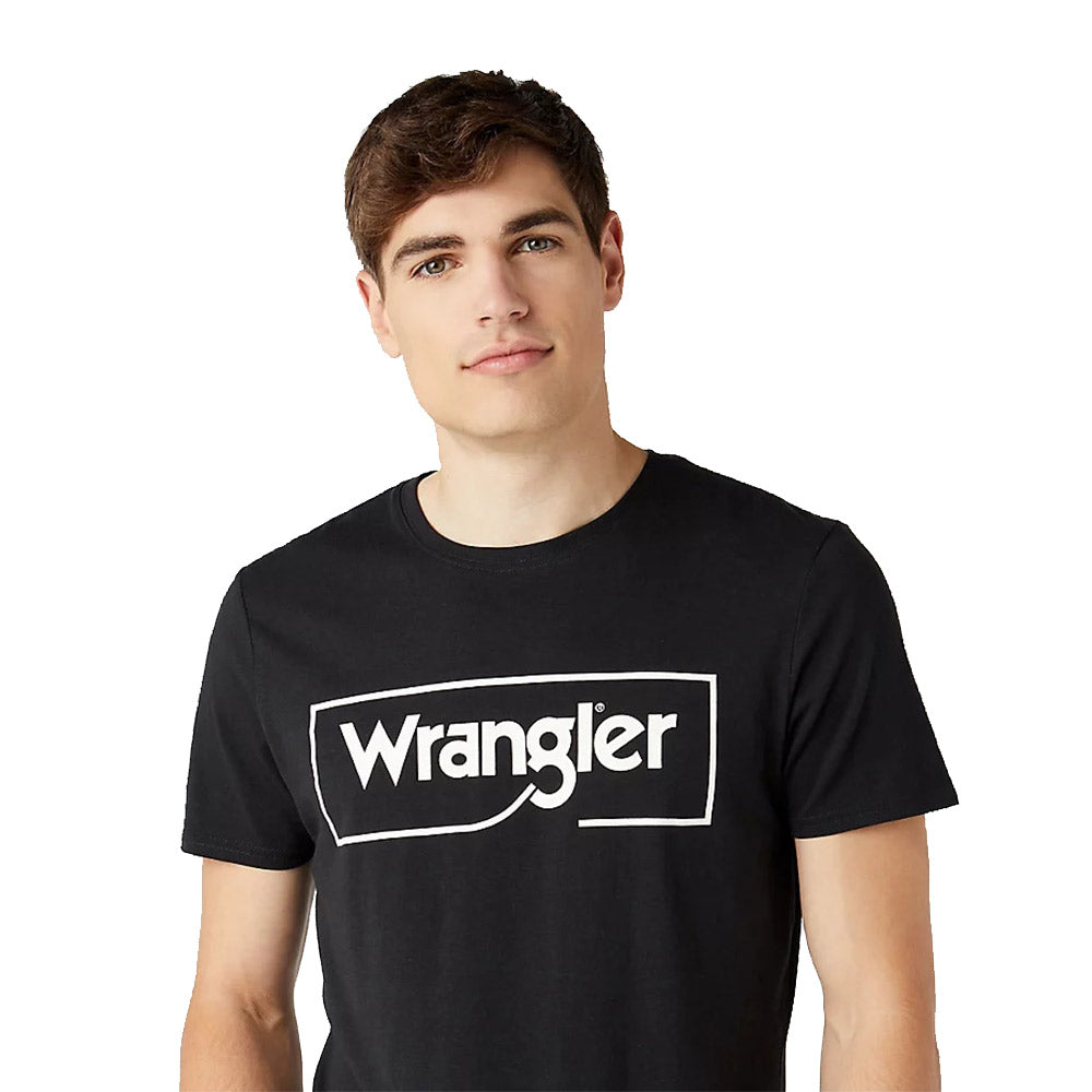 Wrangler Frame Logo Tee In Black