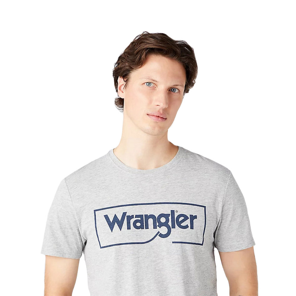 Wrangler Frame Logo Tee In Grey