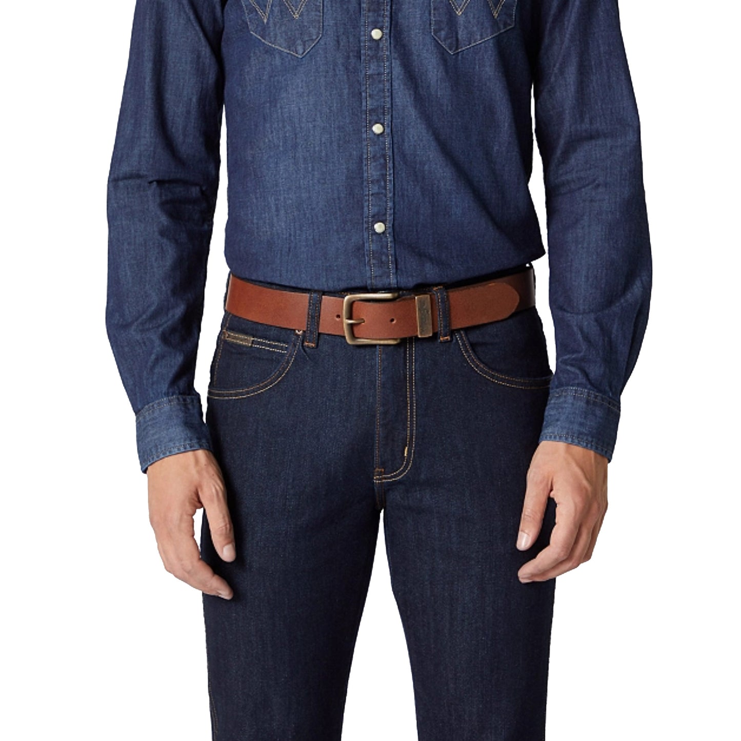 Wrangler Metal Loop Belt | Cognac