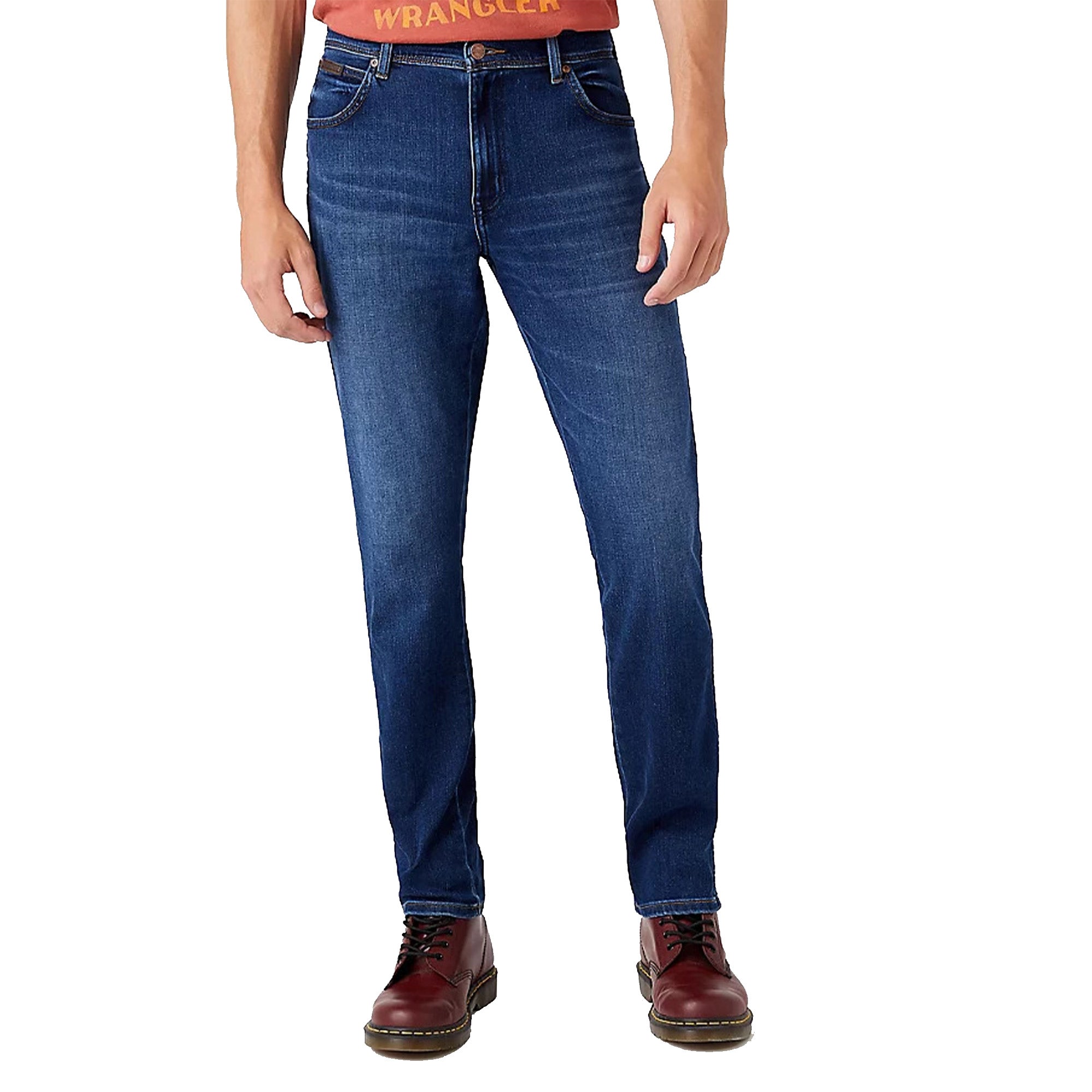 Wrangler Earthwash Jeans - Texas Slim Stretch 'Blue Silk'