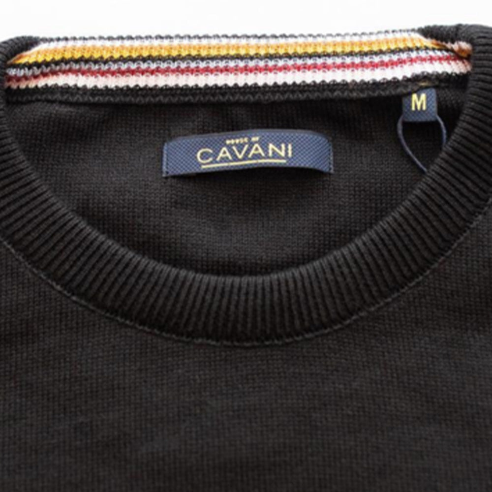 Cavani Black Crewneck Fine Knit